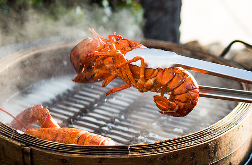 grilling lobster