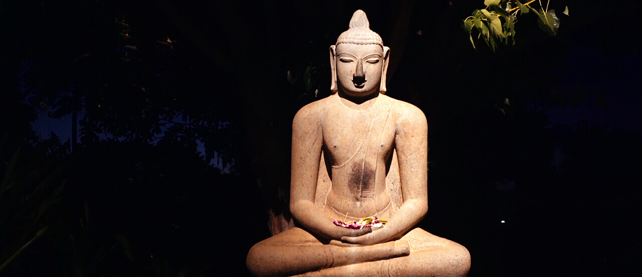 buddha statue at night